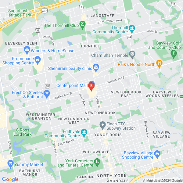 Ontario Conservatory of Music location map: 6464 Yonge Street, North York, North York, Ontario
